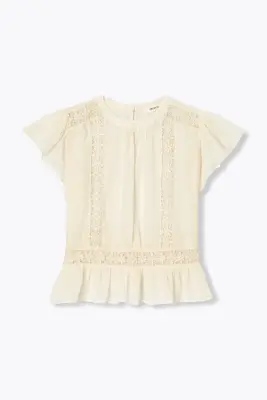 Blouse en cotonnade & guipures — photo 1