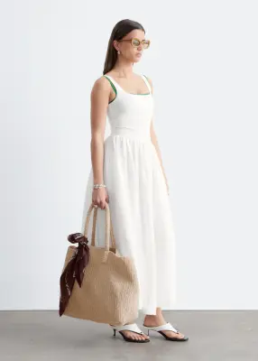 Robe midi évasée - Blanc — photo 5