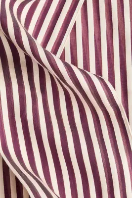 Chemise oversize à col cravate - Violet prune/rayé — photo 5