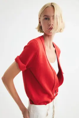 Gilet à manches courtes - Rouge vif — photo 2