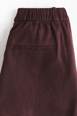 MAMA Pantalon chic en lin mélangé - Marron foncé — photo 5