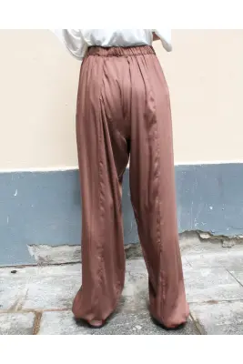 Pantalon sarouel satiné Noisette — photo 4