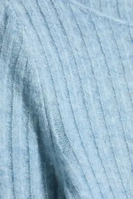 Knitted ribbed sweater - Bleu Clair Poudré — photo 4