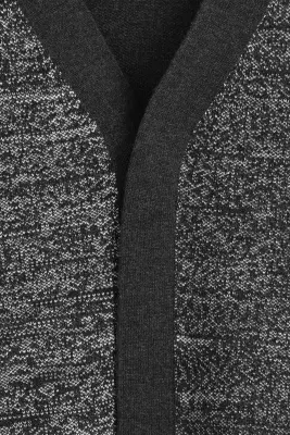 CARDIGAN EN LAINE COL EN V À FINITION CONTRASTÉE - GRIS CHINÉ — photo 5