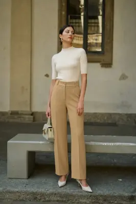 Nala Stretch Pants - Beige — photo 4