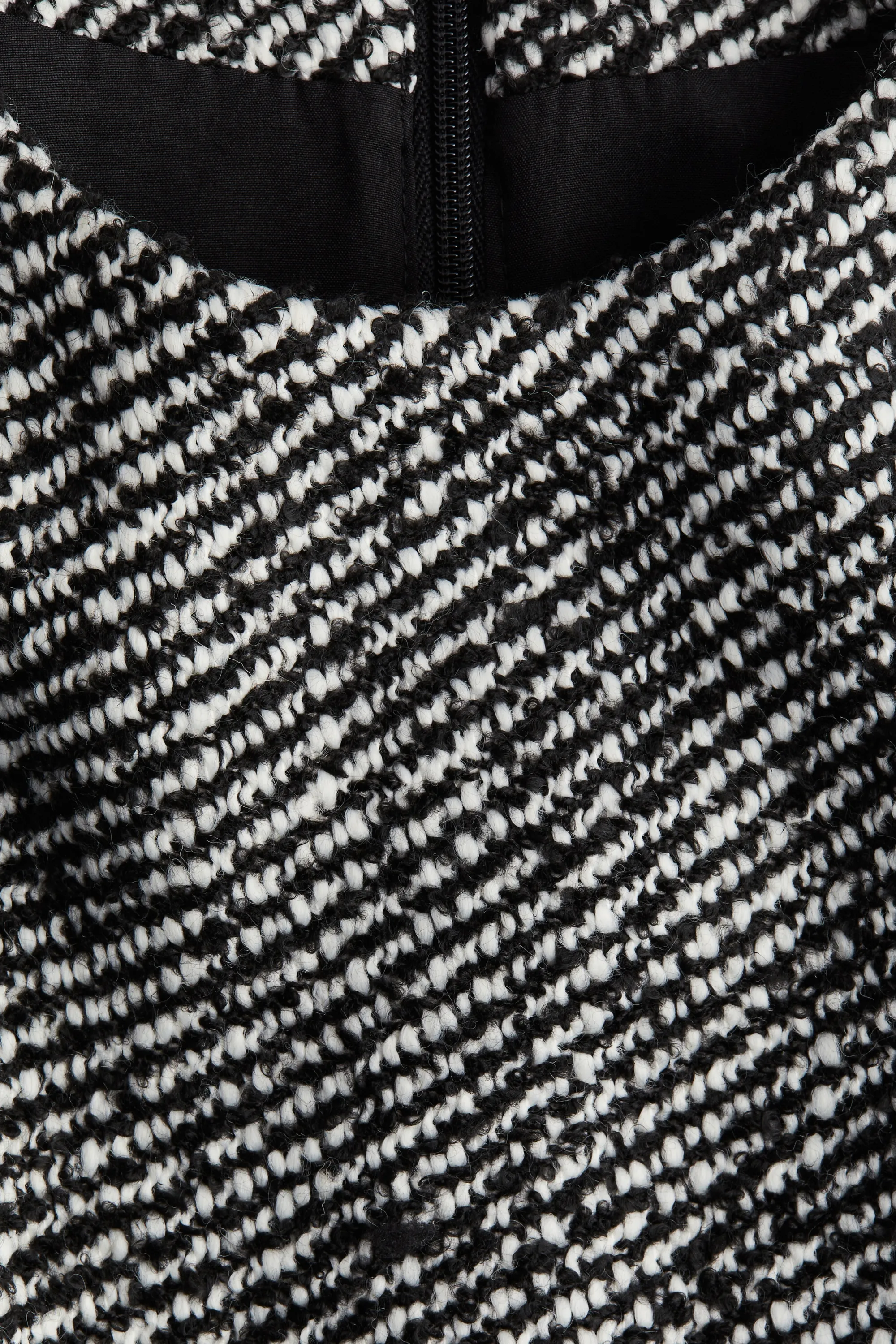 Robe trapèze en bouclette - Noir chiné