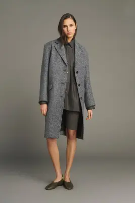 MANTEAU LEON GRIS/NOIR — photo 1
