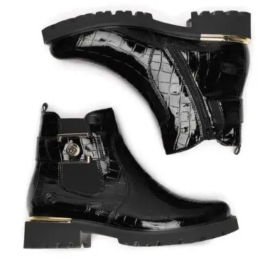 Bottines Remonte D8684-03 Noires - Cuir Lacets Zip Grande Pointure Femme — photo 4