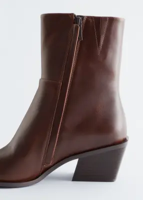 Bottes de cowboy élégantes en cuir - Marron Clair — photo 4