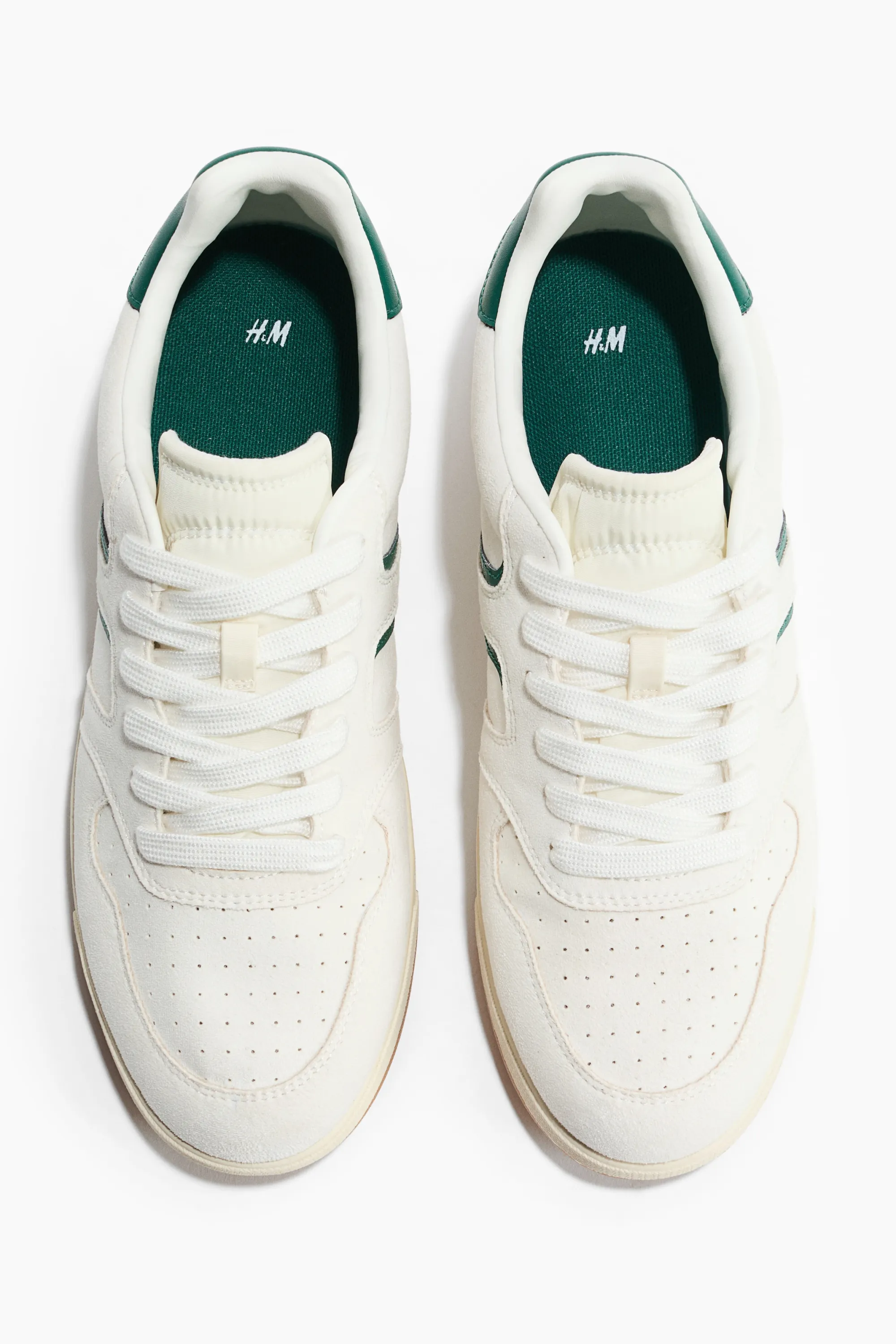 Sneakers - Ivoire/vert foncé