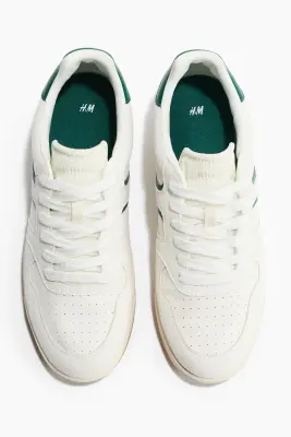 Sneakers - Ivoire/vert foncé — photo 1