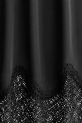 Jupe en satin avec dentelle - Noir — photo 3