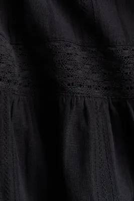Blouse péplum avec dentelle - Noir — photo 2
