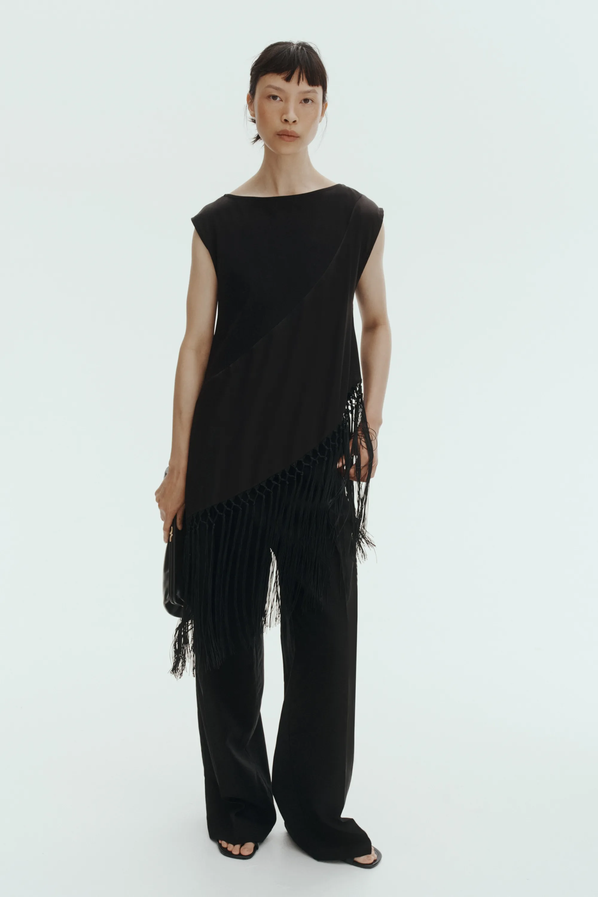Pantalon chic en lin mélangé - Noir