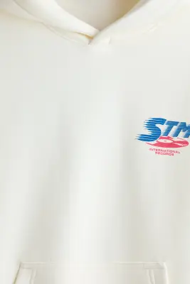 Hoodie imprimé Relaxed Fit - Blanc/STM — photo 5