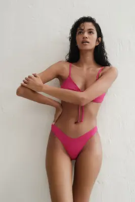 Bas de maillot Brazilian Tanga - Rose foncé — photo 2