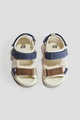 Sandales en scuba - Bleu ancien/marron — photo 1