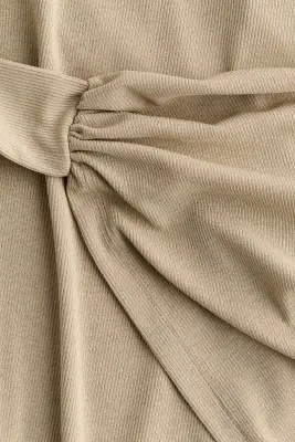 Robe côtelée avec panneau - Beige clair — photo 5
