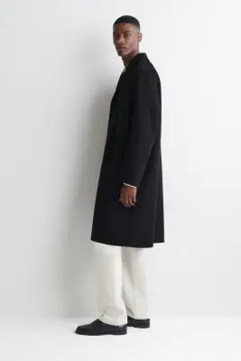 MANTEAU COSTUME EN LAINE DOUBLE FACE - NOIR — photo 3