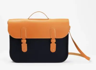 Porte-documents en toile et cuir - Marine — photo 1