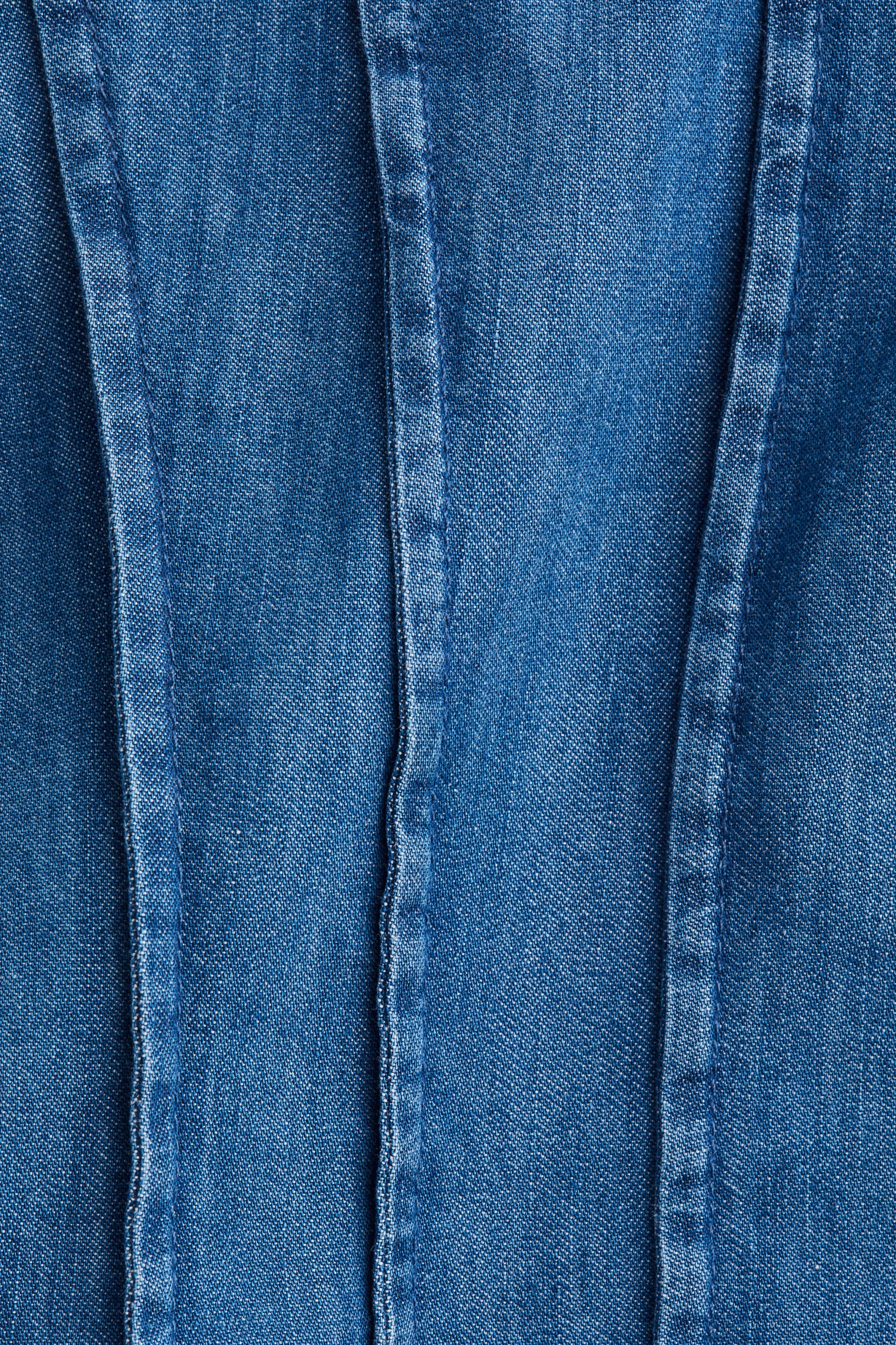 Blouse péplum en denim - Bleu denim