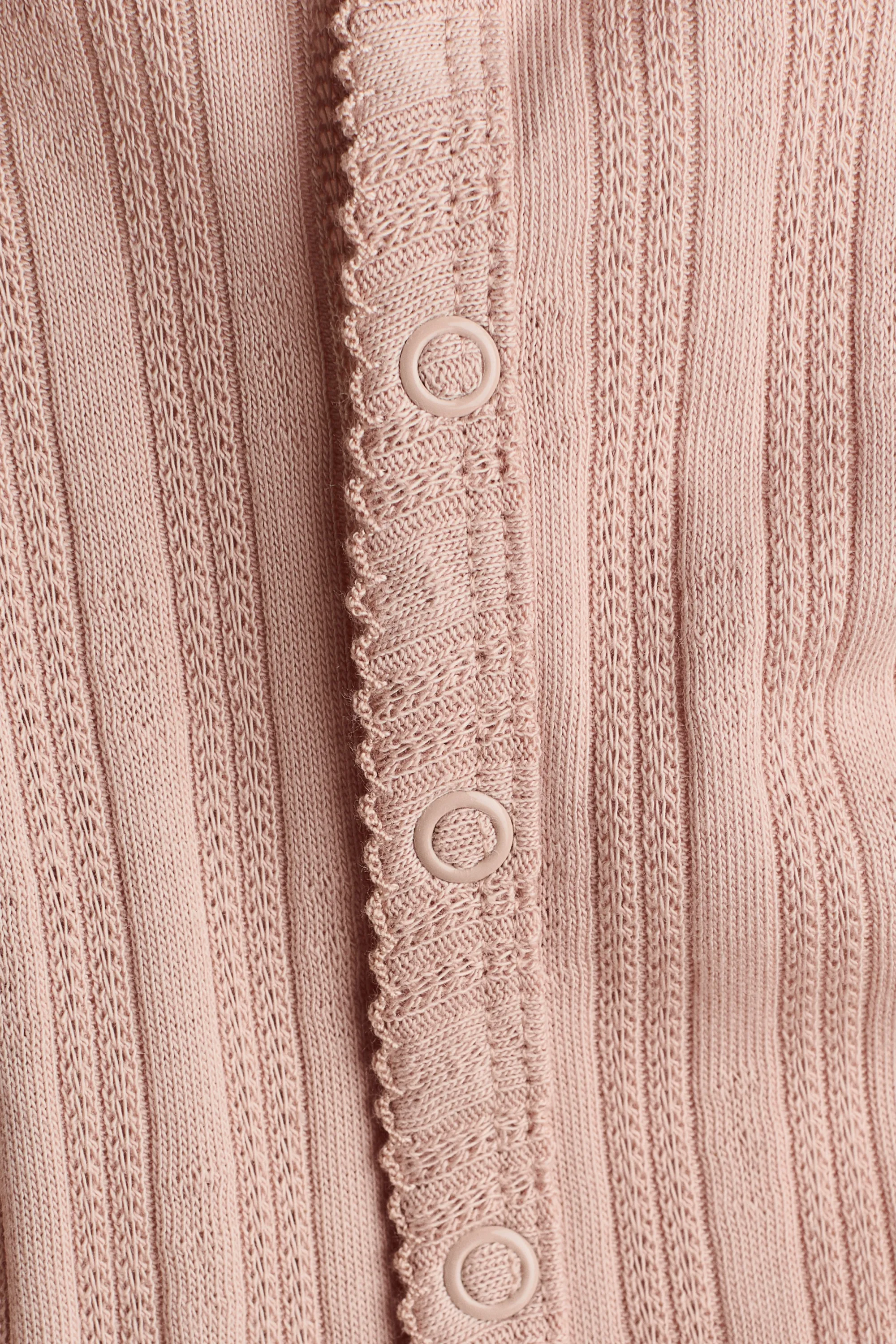 Combinaison en pointelle de coton - Rose ancien clair