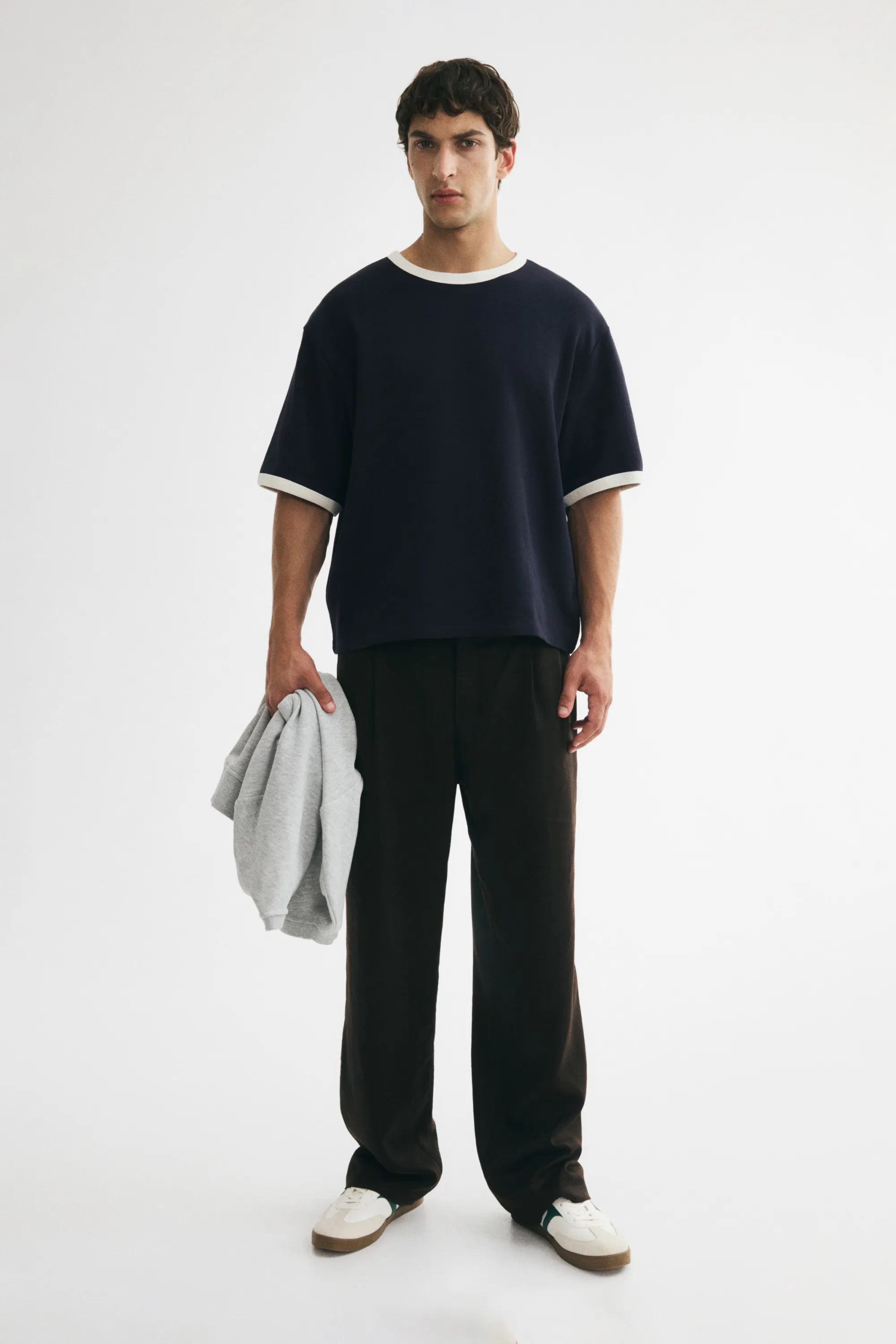 T-shirt boxy Relaxed Fit en coton - Bleu marine