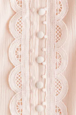 Robe en coton avec dentelle - Rose clair — photo 5