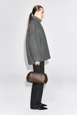 VESTE ZIPPÉE EN MÉLANGE DE LAINE SCULPTÉE - GRIS — photo 4