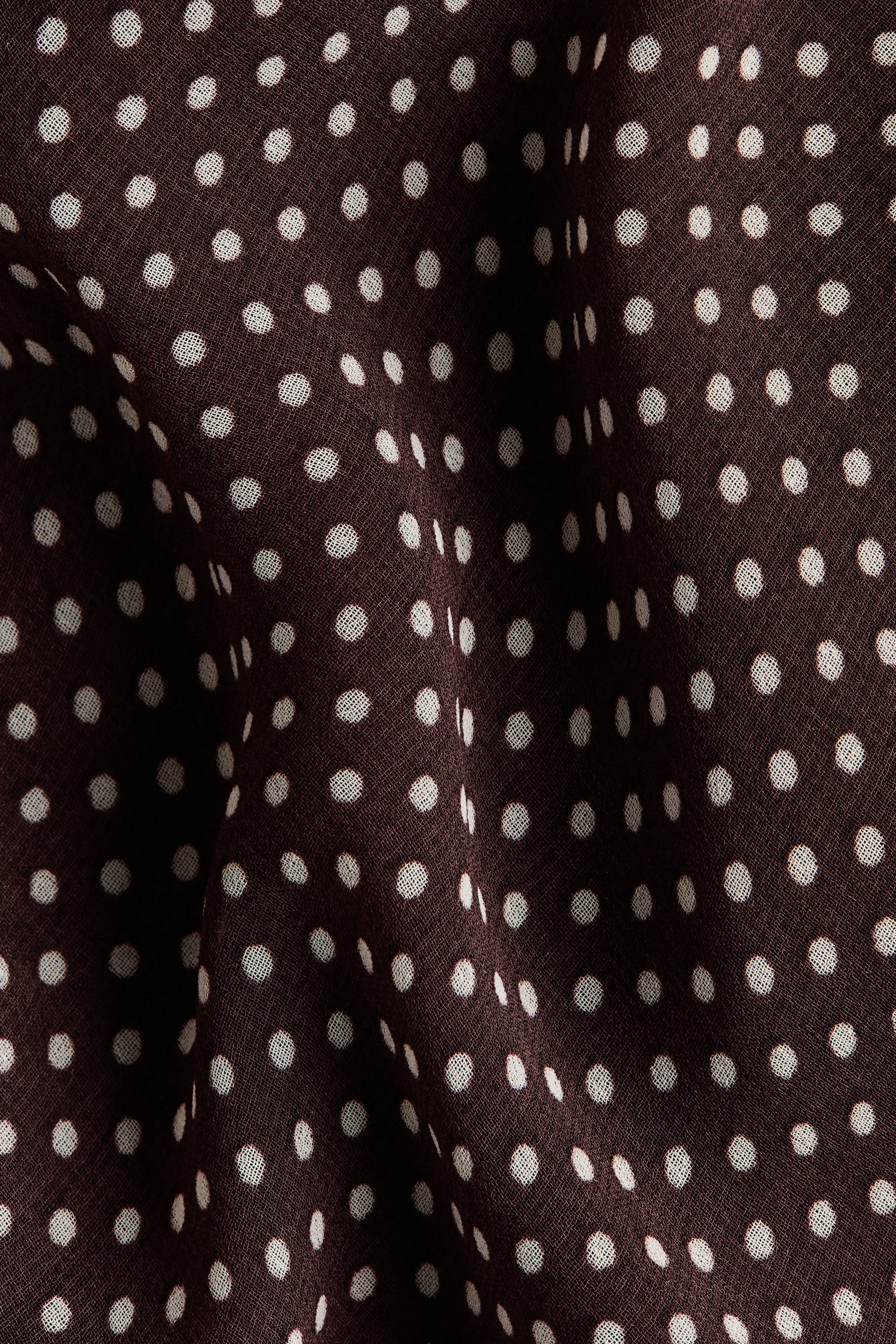 MAMA Robe en mousseline avec écharpe - Marron foncé/pois