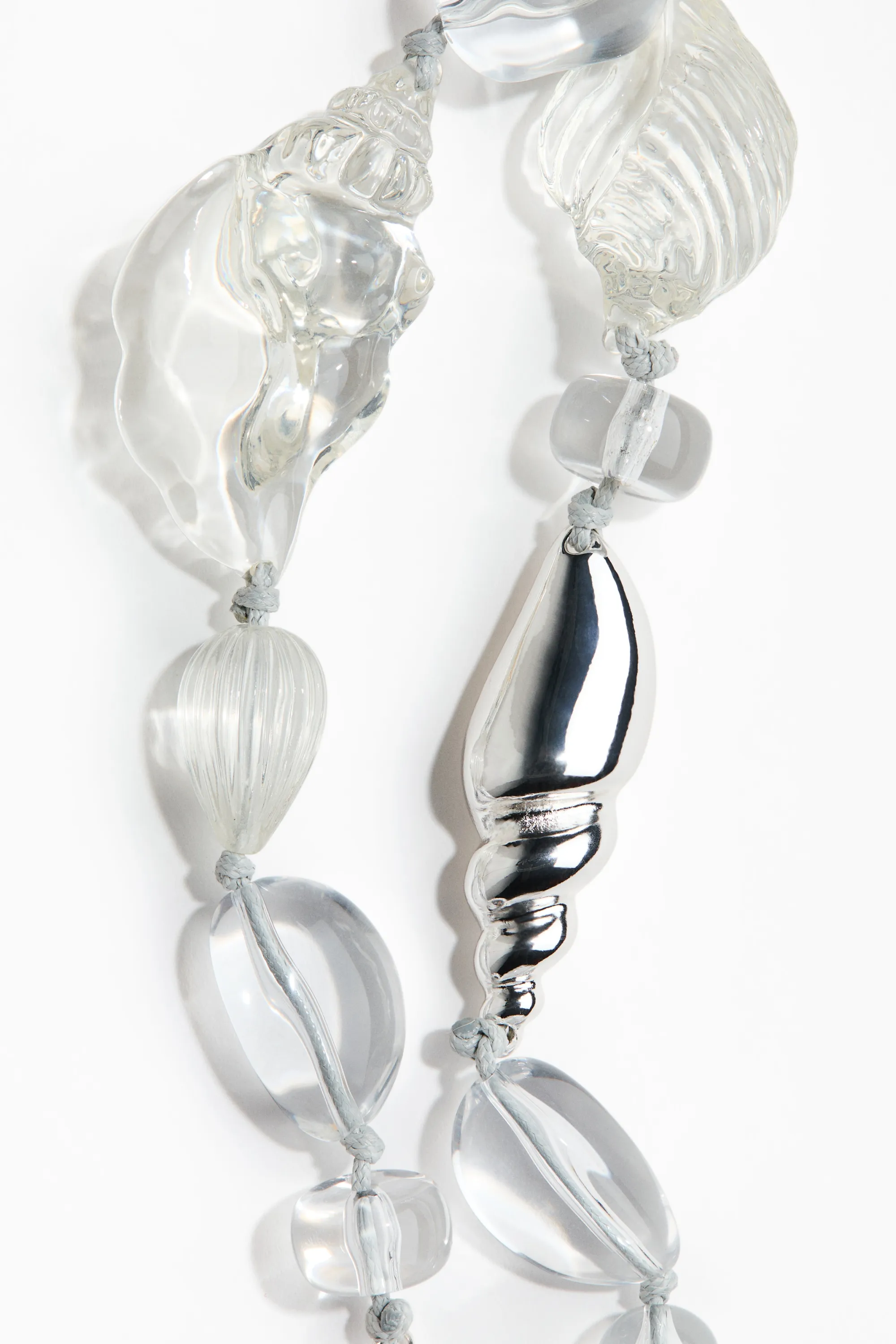 Collier cordon avec perles fantaisie - Transparent