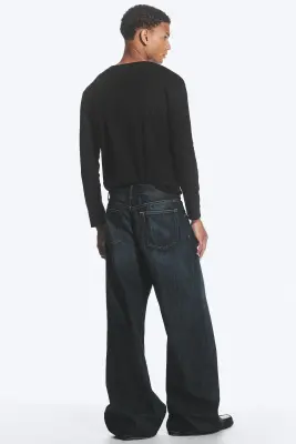 Jean large ample taille standard unisexe Solar - Deep Sea Blue – Bleu foncé — photo 3