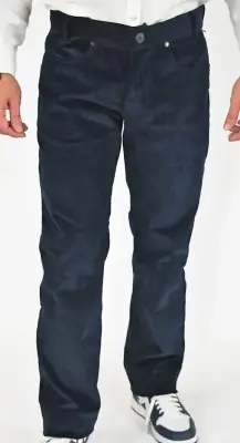 Pantalon Zanzibar marine droit velours côtelé — photo 3