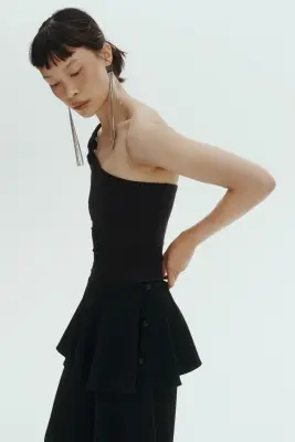 Body string asymétrique - Noir — photo 3