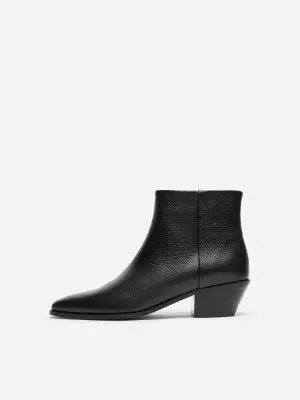 Bottines en cuir - Noir — photo 2