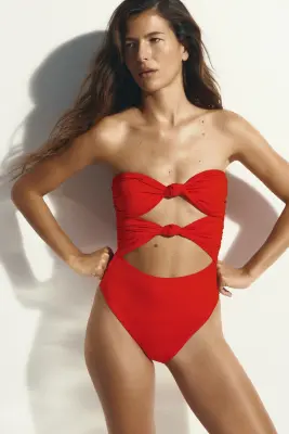 Maillot de bain bandeau paddé - Rouge — photo 1