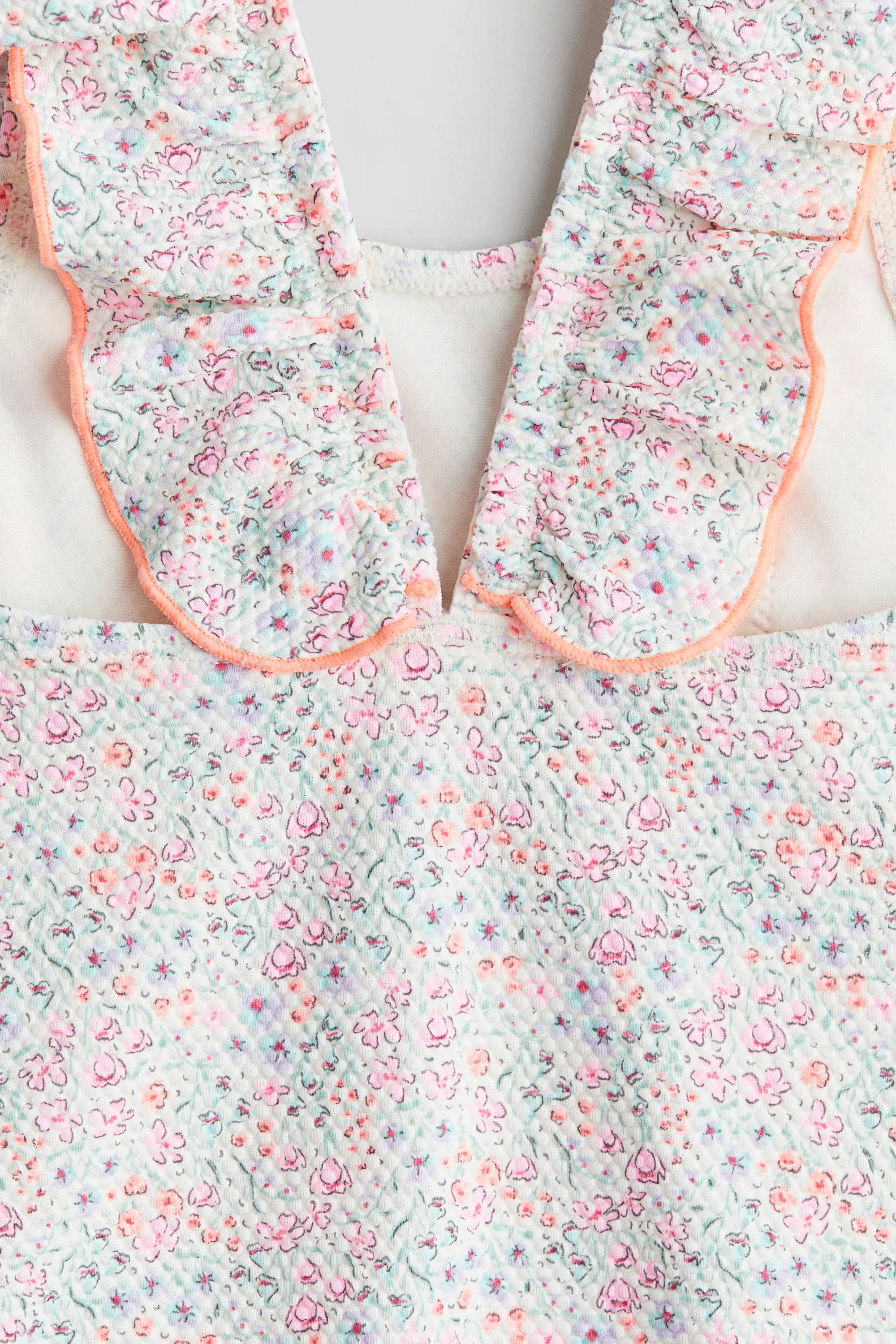 Maillot de bain volanté - Rose/fleuri