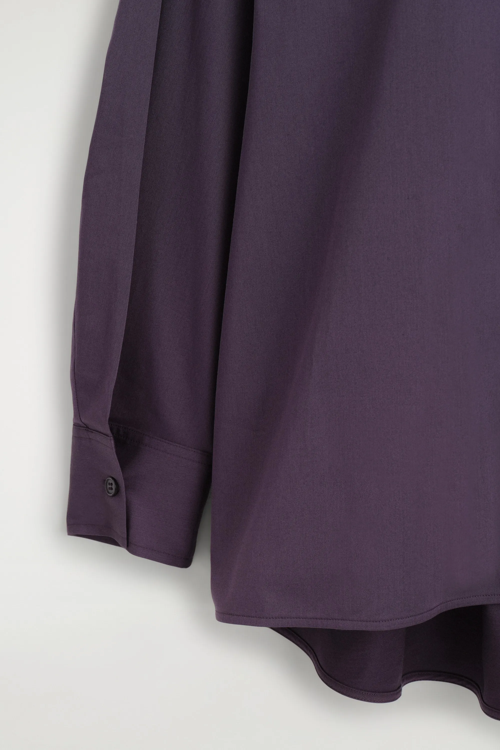 CHEMISE OVERSIZE EN COTON À COL RABATTU - VIOLET FONCÉ