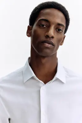 Chemise Slim Fit en coton - Blanc — photo 2