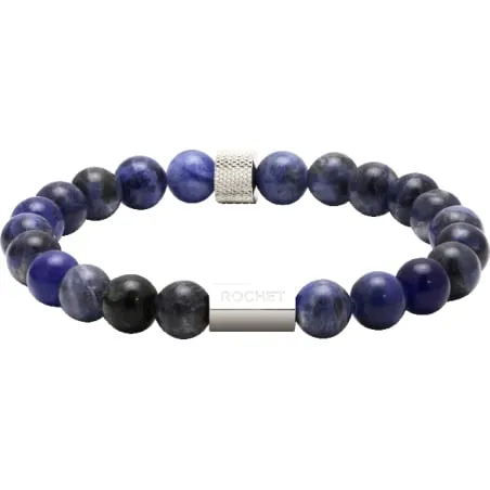 ROCHET - Bracelet Zen perles Ø6mm lapis lazuli / acier moleté B266012