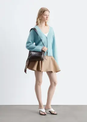 Cardigan en alpaga mélangé - Turquoise clair — photo 3