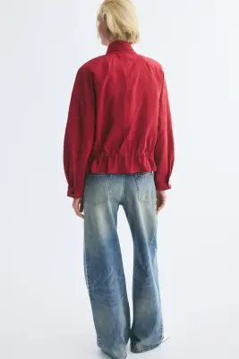 Veste avec col foulard - Rouge — photo 3