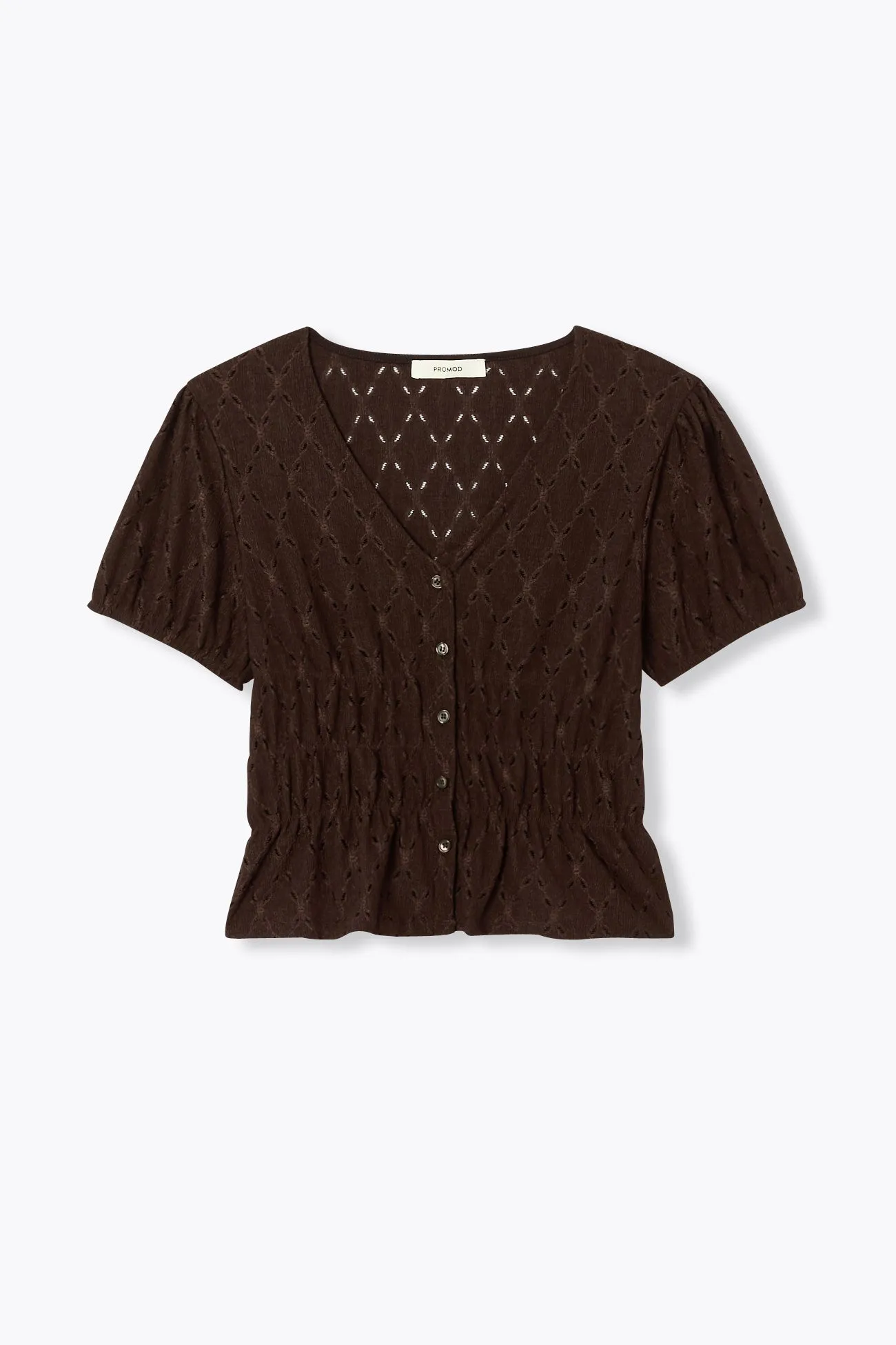 T-shirt smocké ajouré Femme