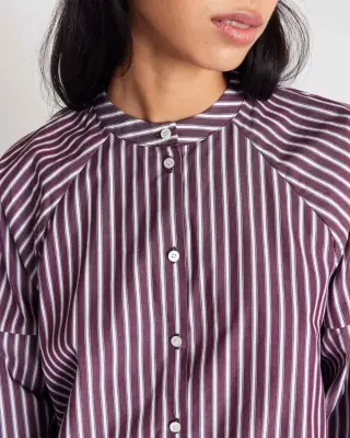 Chemise Josephine rayures prune — photo 2