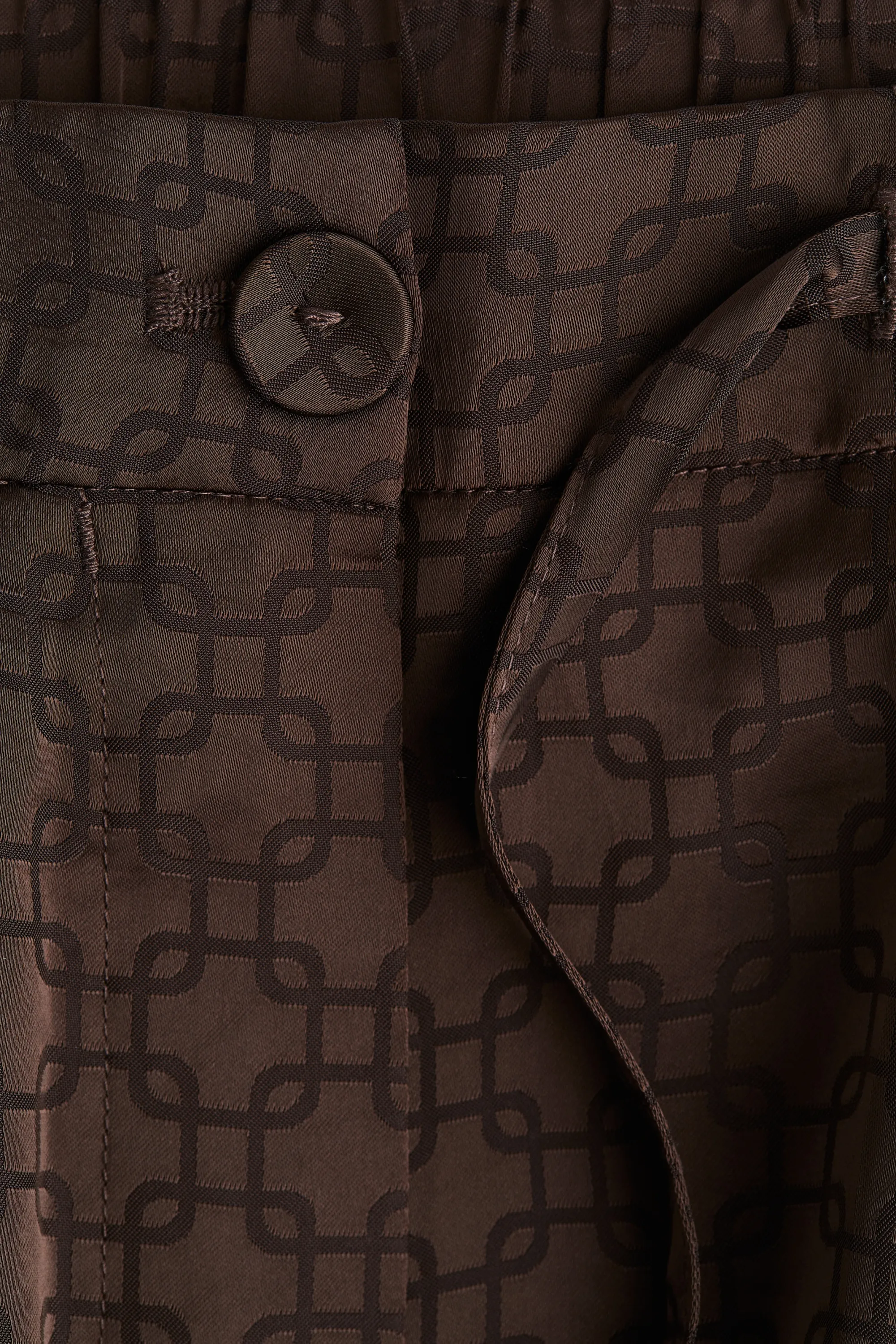 Pantalon large - Marron foncé/motif