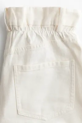 Short Bermuda paper bag - Crème — photo 2