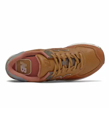NEW BALANCE ML574 CUIR Marron — photo 2