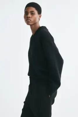 Pull oversize en laine - Noir — photo 4
