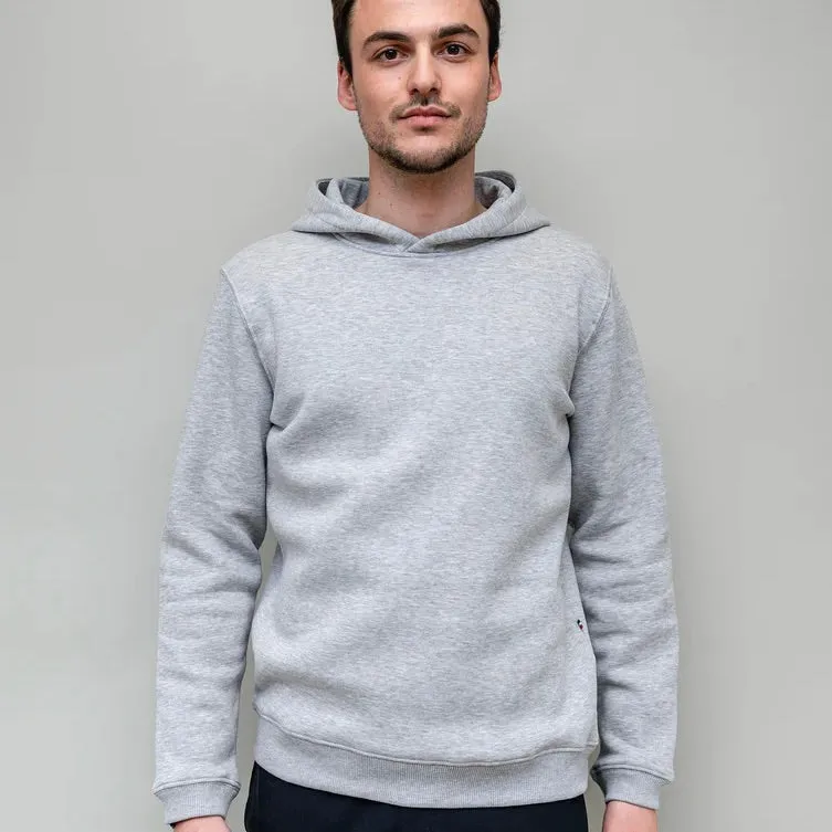 Sweat homme à capuche Henri gris chiné