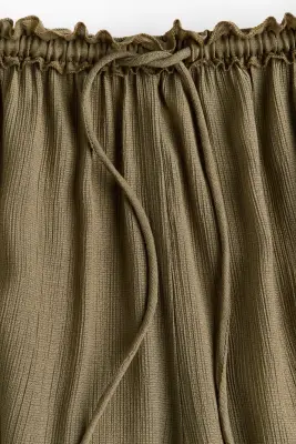 Pantalon à cordon avec jambes ballon - Vert kaki clair — photo 5